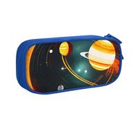 Solar System Jupiter Saturn Print Pencil Case, Large Capacity Pen Case Bag Pouch Holder Stationery Desk Organizer with Zipper for School & Office Supplies