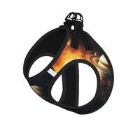 Solar System Jupiter Saturn Print Pet Leash Vest Soft Adjustable Step in Puppy Vest Outdoor Walking with Leash