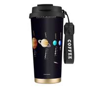 Solar System Jupiter Saturn Print Stainless Steel Insulated Mugs, Double Wall Coffee Cups, Coffee Travel Mug for Home Office