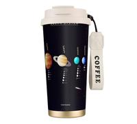 Solar System Jupiter Saturn Print Stainless Steel Insulated Mugs, Double Wall Coffee Cups, Coffee Travel Mug for Home Office