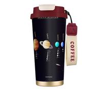 Solar System Jupiter Saturn Print Stainless Steel Insulated Mugs, Double Wall Coffee Cups, Coffee Travel Mug for Home Office