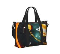 Solar System Jupiter Saturn Print Women Men Travel Hand Bag for Foldable Portable Tote for Weekend Trips Travel