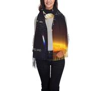 Solar System Jupiter Saturn Print Women'S Pashmina Shawl Wrap For Evening Dress Bridesmaid Wedding Bridal Winter Soft Scarf