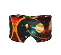 Solar System Jupiter Saturn Printed Slumber Eye Shield, Reversible Sleep Gear, Light Blocking Headwrap, for Travel Comfort