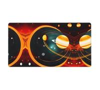 Solar System Jupiter Saturnprinting Desk Mat Ideal for Large Mouse Pad, Horizontal Oversized Rubber Mouse Pad 16x29.5in,Office