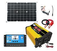 Solar System Kit - 4000W Inverter, Complete Solar Kit | 2 USB Ports & AC Plug, 18W Monocrystalline Solar Panel Kit, 30A Automatic Solar Charge Controller, Quick Charge for Supply