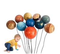 Solar System Model, 10PCS Soft PU Solar System Mobile, Hanging Planets with Rope for Kids Nursery Space Party Decorations.