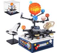 Solar System model Building Blocks Sets with Acrylic Display Box，Technic Space Earth Moon and Sun Orrery Educational Toys for Science Experiments Learning Kits 775 Pieces gift for kids