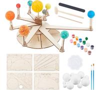 Solar System Model Foam Ball DIY Planet Kit Includes 11 Polystyrene Balls in 6 Sizes,12 Colors of Paint,Paintbrush