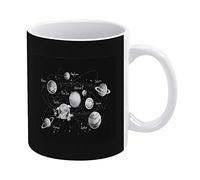 Solar System Nebulas Black White White Ceramic Cup Mug for Tea Coffee Milk Juice 11 Oz for Home Party Offices Cafe Mom Father Daughter Son Gift