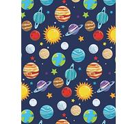 Solar System Notebook - Wide Ruled: 200 Pages 8.5 x 11 Lined Writing Pages Paper School Student Teacher Science Planets Space Earth Moon Sun