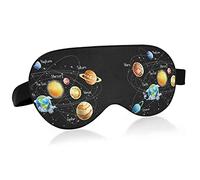 Solar System On Black Eye Masks Cover Blocks Light Sleep Mask Shade Cover Blindfold Relaxing Eyeshade Cover with Adjustable Head Strap for Men Women Kids