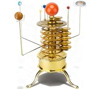 Solar System Orrery with 8 Planets, DIY 3D Metal Model Kit, 200-Piece Brass Planetary Assembly Puzzle, Educational Astronomy Collectible Decor