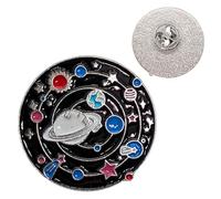 Solar System Pin Badge Space Brooch Badge Planets Galaxy Moon Gift Jacket Bag Lapel Astronomy Shooting Star Travel Cosmic Galaxies Rocket Planet Starry Stars Sun