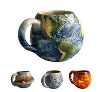 Solar System Planet Mug Set with Earth, Moon, Saturn & Sun Designs - 3D Space Themed Ceramic Cups for Coffee, Tea or Milk, A Unique Gift for Astronomy Enthusiasts (Earth)