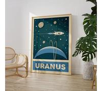 Solar System Planet Prints Poster Art A5 A4 A3 A2 A1 Maxi - Bedroom Art Nursery - Home Decor Fashion Classic Unframed - Kids Childrens Space Gifts - 9032 (Uranus, A4-210 x 297 mm)