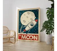 Solar System Planet Prints Poster Art A5 A4 A3 A2 A1 Maxi - Bedroom Art Nursery - Home Decor Fashion Classic Unframed - Kids Childrens Space Gifts - 9032 (The Moon, A1-594 x 841 mm)