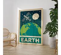 Solar System Planet Prints Poster Art A5 A4 A3 A2 A1 Maxi - Bedroom Art Nursery - Home Decor Fashion Classic Unframed - Kids Childrens Space Gifts - 9032 (Earth, A3-297 x 420 mm)