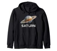 Solar System Planet Saturn Rings Outer Space Zip Hoodie