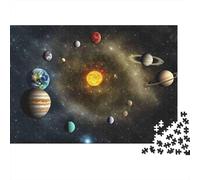 Solar System Planets 1000 Piece Jigsaw Puzzle for Adults, Thick Cardboard Puzzle, Solar System, Challenging Brain Teaser, Stress Relief & Relaxation Activity, Idea 52x38cm/1000pcs