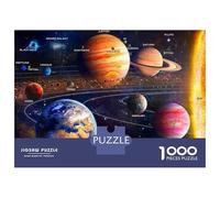 Solar System Planets 1000 Piece Jigsaw Puzzle Paper for Adults Astronomy Educational Puzzle Game for Family Focus Fun Gift 52x38cm/1000pcs