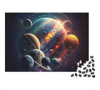 Solar System Planets 1000 Piece Jigsaw Puzzle Paper for Adults Space Astronomy Scene Puzzle Game for Family Focus Gift 38x26cm/1000pcs