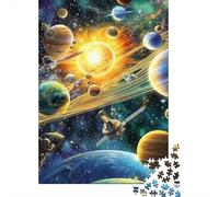 Solar System Planets 1000 Piece Jigsaw Puzzle Paper for Adults Space Exploration Galaxy Scene Jigsaw Puzzle for Family Focus Stress Relief Home Gift 52x38cm/1000pcs