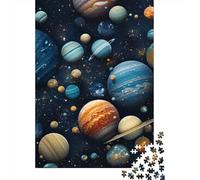 Solar System Planets 1000 Piece Jigsaw Puzzle Paper for Adults Space Learning Night Sky Puzzle Game for Family Relax Focus Home Gift 52x38cm/1000pcs
