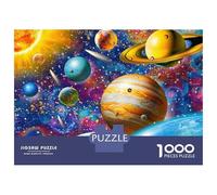 Solar System Planets 1000 Piece Jigsaw Puzzle Paper for Adults Space Universe Scene Focused Relaxation Family Activity Home Decor Gift 52x38cm/1000pcs