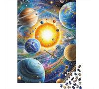 Solar System Planets 1000 Piece Jigsaw Puzzle Paper for Adults Universe Space Scene Focus Relaxation Home Decor 70x50cm/1000pcs
