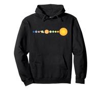 Solar System Planets Alignment Minimalist Space Pullover Hoodie