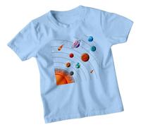 Solar System Planets Astronomy Science Unisex Kids T-Shirt Space Explorer Childrens Tee 3-4 Years Sky Blue