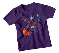 Solar System Planets Astronomy Science Unisex Kids T-Shirt Space Explorer Childrens Tee 5-6 Years Purple