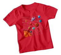 Solar System Planets Astronomy Science Unisex Kids T-Shirt Space Explorer Childrens Tee 5-6 Years Red