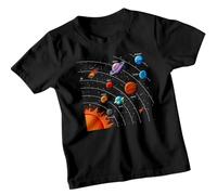 Solar System Planets Astronomy Science Unisex Kids T-Shirt Space Explorer Childrens Tee 7-8 Years Black