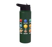 Solar System Planets Astronomy Space Science Galaxy Kids Stainless Steel Insulated Water Bottle