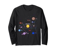 Solar System Planets, Earth, Sun, Space Science Kids, Adults Long Sleeve T-Shirt