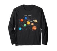 Solar System Planets, Earth, Sun, Space Science Kids, Adults Long Sleeve T-Shirt