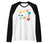 Solar System Planets, Earth, Sun, Space Science Kids, Adults Raglan Baseball Tee