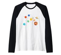 Solar System Planets, Earth, Sun, Space Science Kids, Adults Raglan Baseball Tee