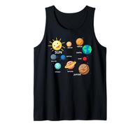 Solar System Planets, Earth, Sun, Space Science Kids, Adults Tank Top