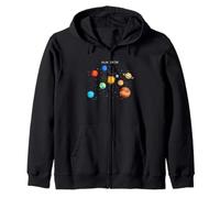 Solar System Planets, Earth, Sun, Space Science Kids, Adults Zip Hoodie