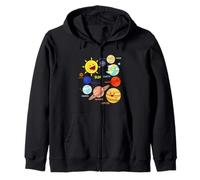 Solar System Planets, Earth, Sun, Space Science Kids, Adults Zip Hoodie