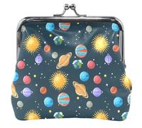 Solar System Planets Girls Leather Wallet with Buckle Card Change, Solar System Planets, UNITALLA, Solar System Planets, UNITALLA, Classic, Planets of the Solar System, UNITALLA, Classic