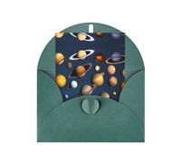 Solar System Planets Greeting card, blank inner page, includes envelope, 10 cm x 15 cm, for anniversary and party invitations.