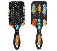 Solar System Planets Hair Brush Space Planet Wet Dry Air Cushion Hair Brush Plastic Detangler Hairbrush for Kids Adults Back To School Gift Women Men