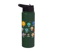 Solar System Planets Space Galaxy Astronomy Science Kids Boy Stainless Steel Insulated Water Bottle