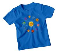 Solar System Planets Sun Mercury Earth Mars Jupiter Saturn Uranus Neptune Pluto Astronomy Educational Kids T-Shirt Boys Girls Space Tee 7-8 Years Royal Blue