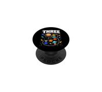 Solar System Space Plane 3yr 3rd Birthday Three Year Old Boy PopSockets Adhesive PopGrip