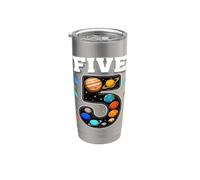 Solar System Space Plane 5yr 5th Birthday Five Year Old Boys Stainless Steel Insulated Tumbler